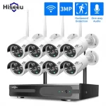 HISEEU 8CH 2K NVR IP Wireless Security Camera System CCTV Outdoor Night Vision
